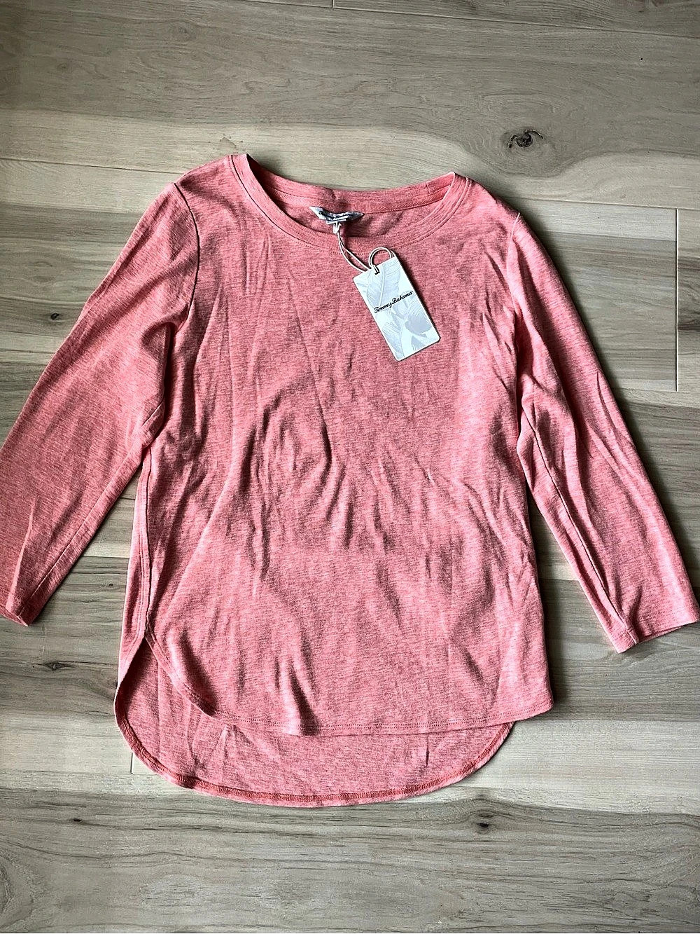 Tommy Bahama Ashby Isles Rib 3/4-Sleeve T-Shirt Long Sleeve Tunic in Pink Size S